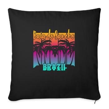 Baia do Sancho - Brazil - Sofa pillowcase 17,3'' x 17,3'' (45 x 45 cm) - black - Front