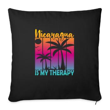 Nicaragua Is My Therapy - Sofa pillowcase 17,3'' x 17,3'' (45 x 45 cm) - black - Front