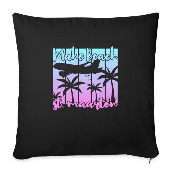 Maho Beach St. Maarten - Sofakissenbezug 45 x 45 cm - Schwarz - Vorne