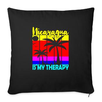 Nicaragua Is My Therapy - Sofa pillowcase 17,3'' x 17,3'' (45 x 45 cm) - black - Front
