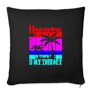 Nicaragua Is My Therapy - Sofa pillowcase 17,3'' x 17,3'' (45 x 45 cm) - black - Front