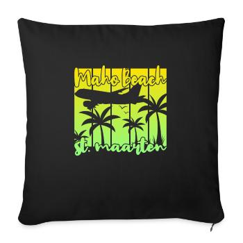 Maho Beach St. Maarten - Sofakissenbezug 45 x 45 cm - Schwarz - Vorne