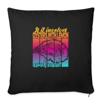 Austern mit Zitrone - Sofakissenbezug 45 x 45 cm - Schwarz - Vorne