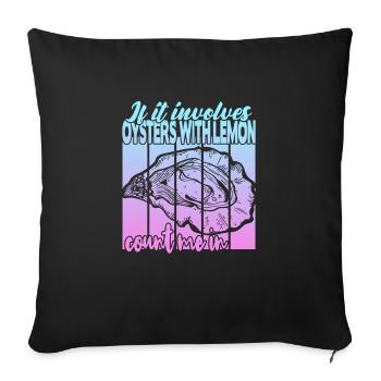 Austern mit Zitrone - Sofakissenbezug 45 x 45 cm - Schwarz - Vorne