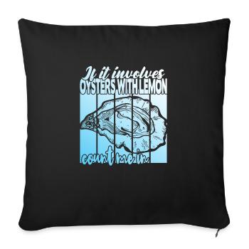 Austern mit Zitrone - Sofakissenbezug 45 x 45 cm - Schwarz - Vorne