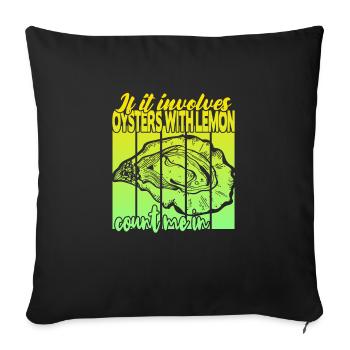 Austern mit Zitrone - Sofakissenbezug 45 x 45 cm - Schwarz - Vorne