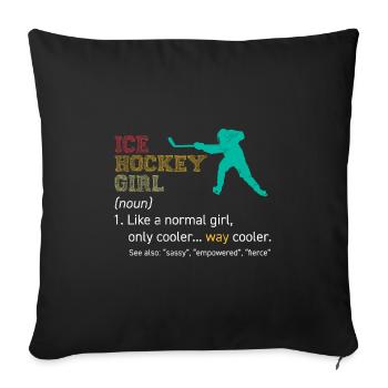 Définition Hockey Filles - Housse de coussin décorative 45 x 45 cm - noir - Devant
