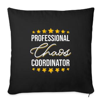 Travail Professineller Chaos Coordinateur Collègue - Housse de coussin décorative 45 x 45 cm - noir - Devant