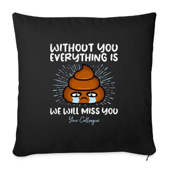 Job change colleague Farewell gift retirement - Sofa pillowcase 17,3'' x 17,3'' (45 x 45 cm) - black - Front