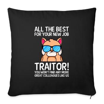 Good luck new job colleague job change - Sofa pillowcase 17,3'' x 17,3'' (45 x 45 cm) - black - Front