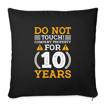 10 ans de service anniversaire 10 ans de travail - Housse de coussin décorative 45 x 45 cm - noir - Devant