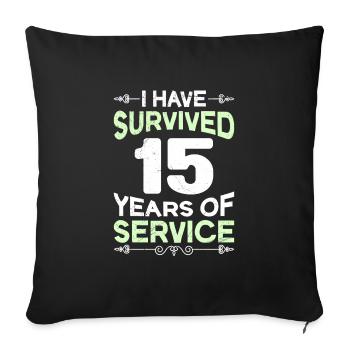 Service anniversary 15 years company anniversary - Sofa pillowcase 17,3'' x 17,3'' (45 x 45 cm) - black - Front
