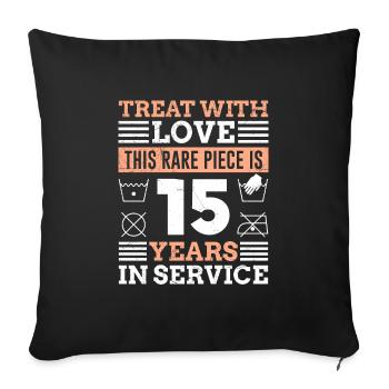 Company anniversary 15 years service anniversary - Sofa pillowcase 17,3'' x 17,3'' (45 x 45 cm) - black - Front