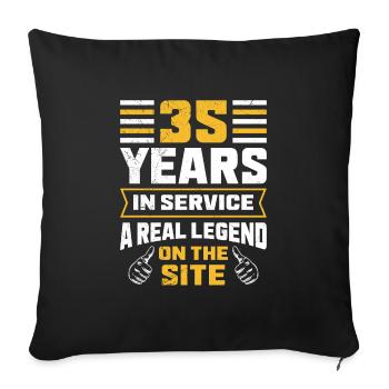 Service anniversary 35 years of work colleague - Sofa pillowcase 17,3'' x 17,3'' (45 x 45 cm) - black - Front