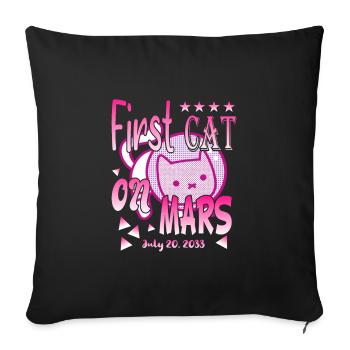 Premier chat sur Mars - Housse de coussin décorative 45 x 45 cm - noir - Devant