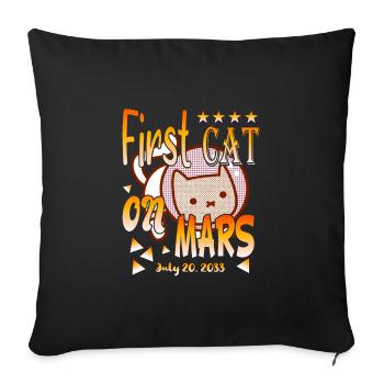 Premier chat sur Mars - Housse de coussin décorative 45 x 45 cm - noir - Devant