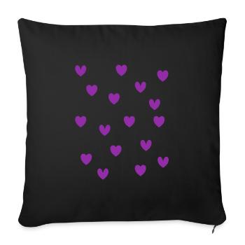 Purple Hearts - Sofa pillowcase 17,3'' x 17,3'' (45 x 45 cm) - black - Front