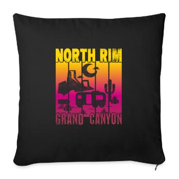 North Rim Grand Canyon Camping - Sofa pillowcase 17,3'' x 17,3'' (45 x 45 cm) - black - Front