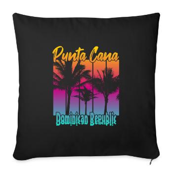 Punta Cana Dominican Republic - Sofa pillowcase 17,3'' x 17,3'' (45 x 45 cm) - black - Front