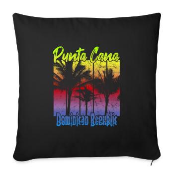 Punta Cana République dominicaine - Housse de coussin décorative 45 x 45 cm - noir - Devant