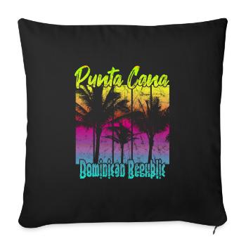 Punta Cana Dominican Republic - Sofa pillowcase 17,3'' x 17,3'' (45 x 45 cm) - black - Front