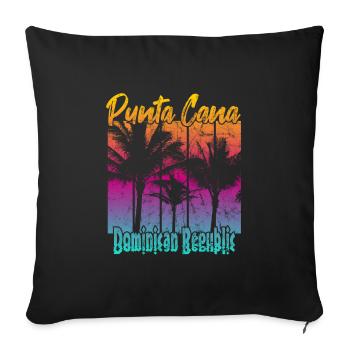 Punta Cana Dominican Republic - Sofa pillowcase 17,3'' x 17,3'' (45 x 45 cm) - black - Front
