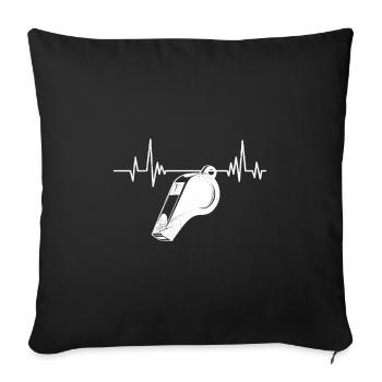Referee Heartbeat - Sofa pillowcase 17,3'' x 17,3'' (45 x 45 cm) - black - Front