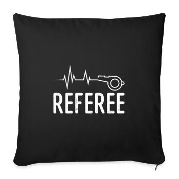 Arbitre Heartbeat Schiri Ladies - Housse de coussin décorative 45 x 45 cm - noir - Devant