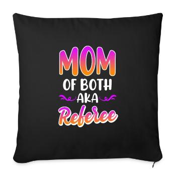 Mother of twins Mama 2 children - Sofa pillowcase 17,3'' x 17,3'' (45 x 45 cm) - black - Front