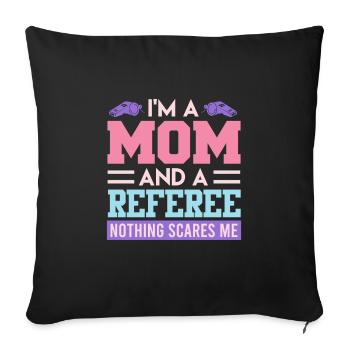 Maman et arbitre - Housse de coussin décorative 45 x 45 cm - noir - Devant