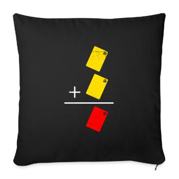 Arbitre Mathématiques Carton jaune carton rouge - Housse de coussin décorative 45 x 45 cm - noir - Devant