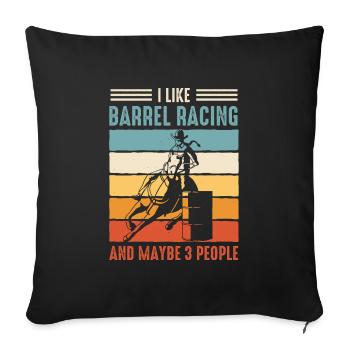 Horse Racing Barrel racing Horse Barrels - Sofa pillowcase 17,3'' x 17,3'' (45 x 45 cm) - black - Front