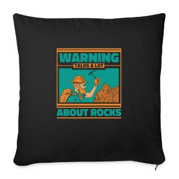 Geologie Geologe Felsen Stein Geo Mineral - Sofakissenbezug 45 x 45 cm - Schwarz - Vorne