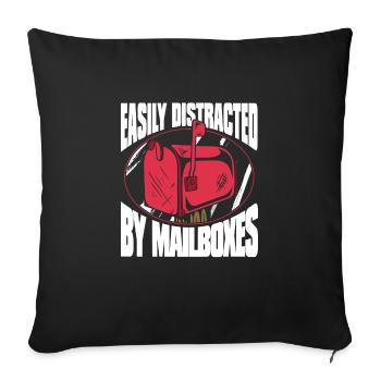 Facteur Employé postal Poste Transporteur de colis - Housse de coussin décorative 45 x 45 cm - noir - Devant