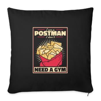 Facteur Employé postal Poste Transporteur de colis - Housse de coussin décorative 45 x 45 cm - noir - Devant
