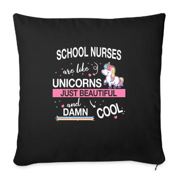 Infirmière scolaire Soins de santé Patients de l’école - Housse de coussin décorative 45 x 45 cm - noir - Devant