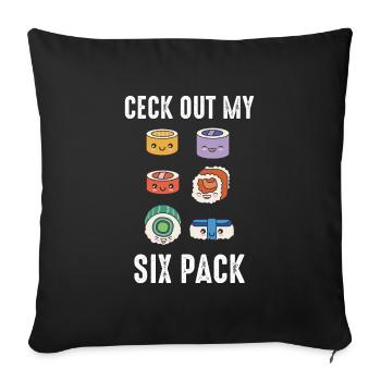 Sushi Cuisine japonaise Maki Sushi Kawaii - Housse de coussin décorative 45 x 45 cm - noir - Devant