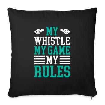 Ma pipe mon jeu mes règles - Housse de coussin décorative 45 x 45 cm - noir - Devant