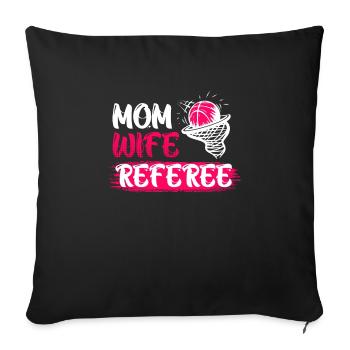 Maman Femme Arbitre Shiri Dames - Housse de coussin décorative 45 x 45 cm - noir - Devant