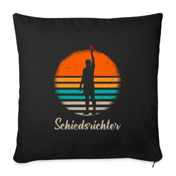 Vintage Schiedsrichter rote Karte Schiri - Sofakissenbezug 45 x 45 cm - Schwarz - Vorne