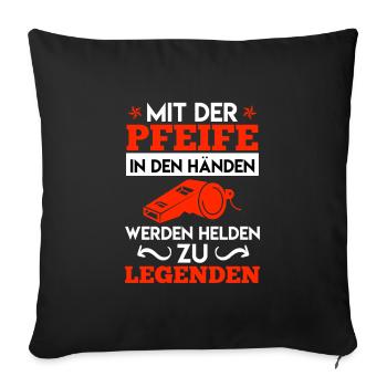 Mit der Pfeife in den Händen - Sofakissenbezug 45 x 45 cm - Schwarz - Vorne