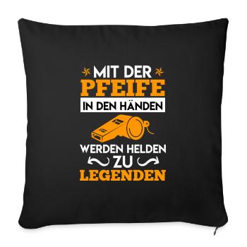 Mit der Pfeife in den Händen - Sofakissenbezug 45 x 45 cm - Schwarz - Vorne