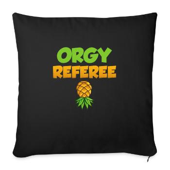 Orgy Arbitre Sex Swinger - Housse de coussin décorative 45 x 45 cm - noir - Devant