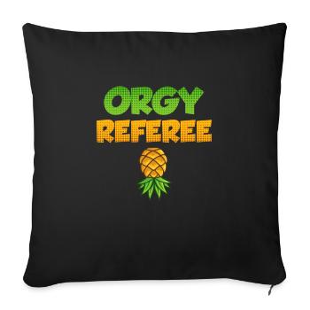 Orgy Arbitre Sex Swinger - Housse de coussin décorative 45 x 45 cm - noir - Devant
