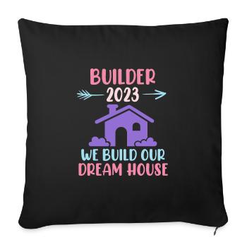 Client 2023 Own home Topping-out ceremony - Sofa pillowcase 17,3'' x 17,3'' (45 x 45 cm) - black - Front
