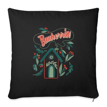 Bauherrin Eigenheim Damen - Sofakissenbezug 45 x 45 cm - Schwarz - Vorne