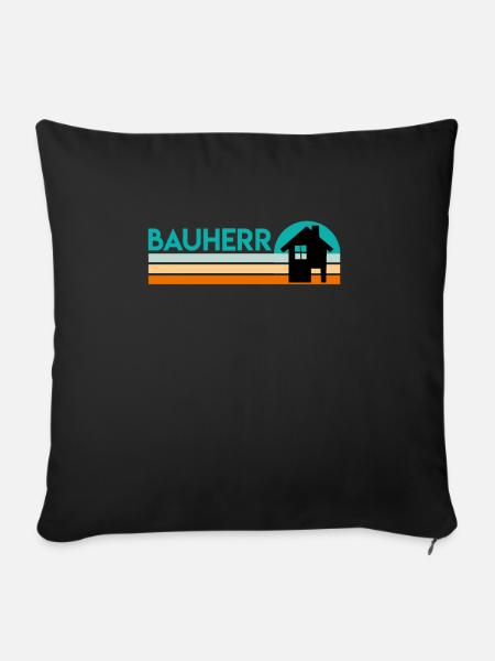 Bauherr Eigenheim Richtfest - Sofakissenbezug 45 x 45 cm - Schwarz