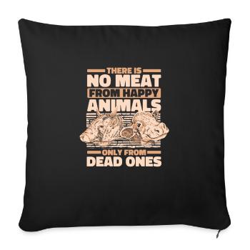 Végétarien Végétalien Veggie Végétarien - Housse de coussin décorative 45 x 45 cm - noir - Devant