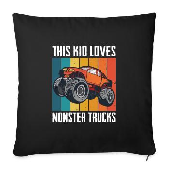 Monster Truck Auto Trucks - Sofa pillowcase 17,3'' x 17,3'' (45 x 45 cm) - black - Front