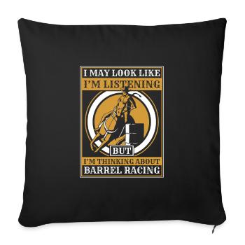 Horse Racing Barrel racing Horse Barrels - Sofa pillowcase 17,3'' x 17,3'' (45 x 45 cm) - black - Front